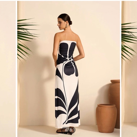 Commense Monochrome Strapless Maxi Dress - Picture 2 of 2
